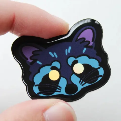 Raccoon Holo Acrylic Pin