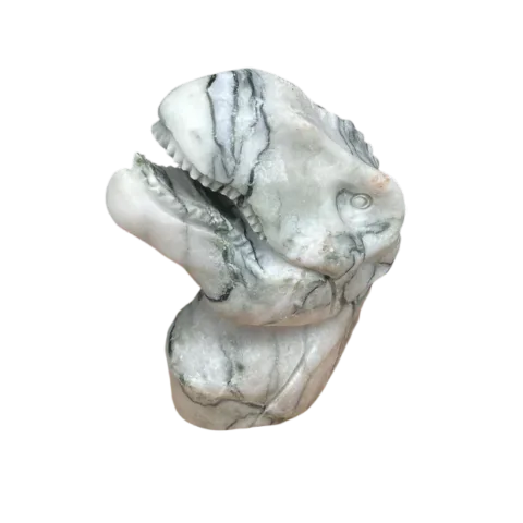 Carved Picasso Jasper T-Rex Head