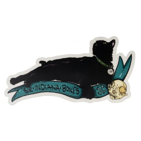 Sir Indiana Bones Cat Skull Sticker
