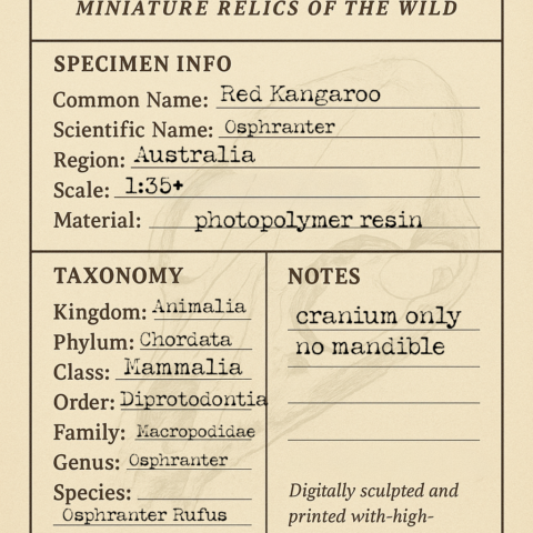 Red Kangaroo Skull Replica