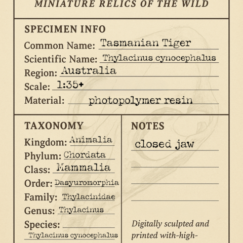 Tasmanian Tiger Skull Replica