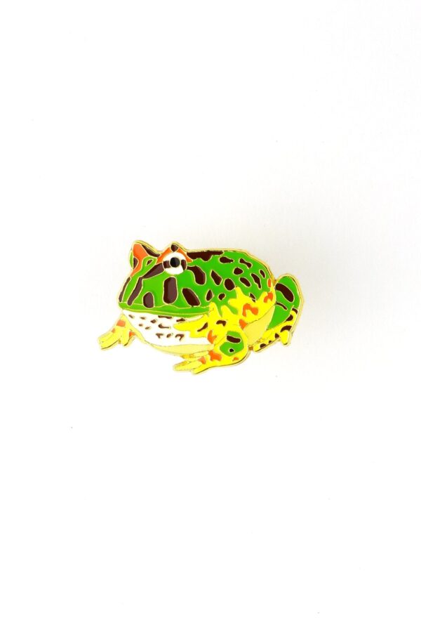 Surinam Horned Frog Enamel Pin (Ceratophrys cornuta)