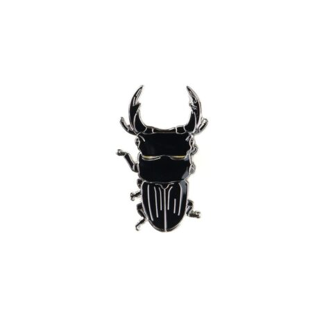 Japanese Stag Beetle Enamel Pin (Dorcus hopei binodulosus)