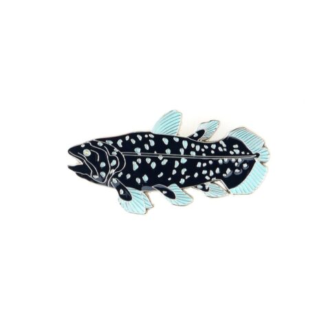 Coelacanth Enamel Pin (Coelacanthiformes)
