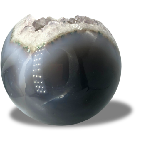Polished Amethyst Geode Agate Sphere