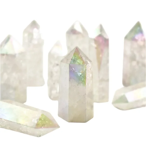 Aura Crackle Quartz Point Mineral Specimen