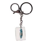 Real Daisy in Acrylic Cube Keychain – Blue