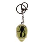 Real Black Scorpion in Acrylic Skull Keychain – Glow