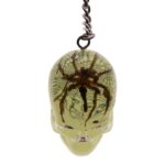 Real Spider in Acrylic Skull Keychain – Glow