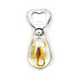 Real Golden Scorpion in Acrylic Bottle Opener