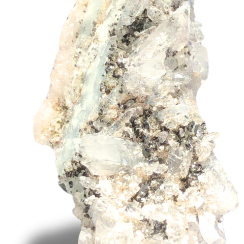 Quartz, Prehnite, Babingtonite Mineral Specimen