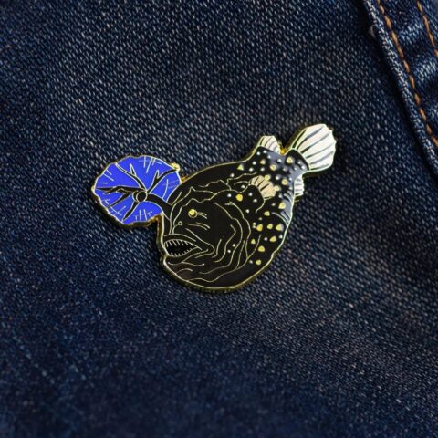 Atlantic Footballfish Enamel Pin (Himantolophus groenlandicus)