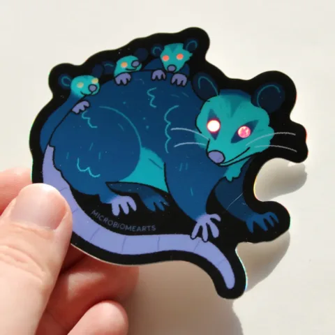 Glowing Eye Opossums Holo 3.5” Sticker