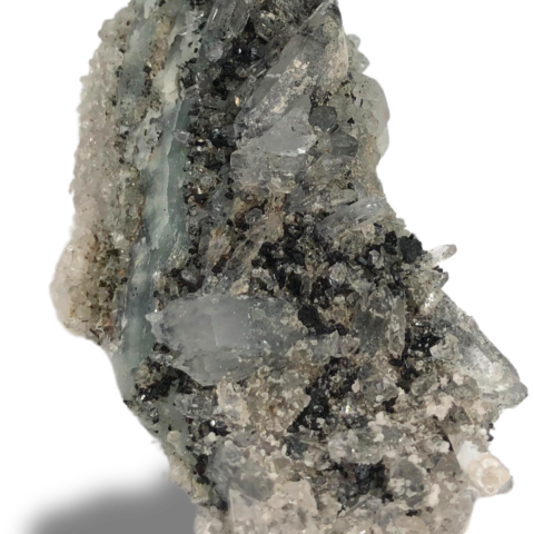Quartz, Prehnite, Babingtonite Mineral Specimen