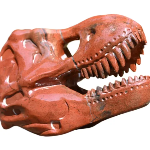 Carved Gemstone T-Rex Skull
