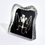 Real Bat Skeleton in Acrylic – Black Background