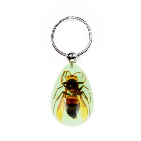 Real Wasp in Acrylic Keychain (Glow-In-The-Dark)